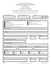 Document preview: Form AAS-60 Consumer Resident/Patient Complaint Report - New Jersey