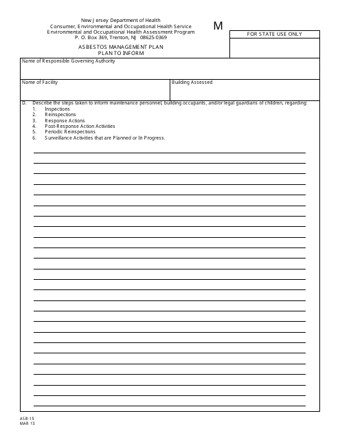 Form M (ASB-15)  Printable Pdf
