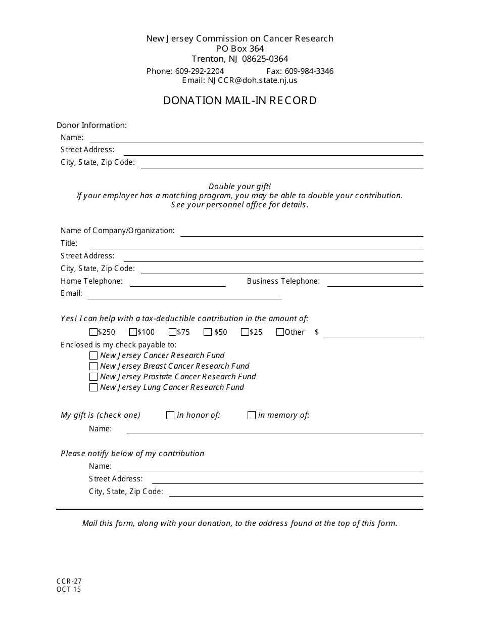 Form CCR-27 - Fill Out, Sign Online and Download Printable PDF, New ...