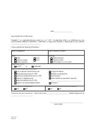 Document preview: Form CDS-17A Hepatitis C Investigation Letter (Short) - New Jersey