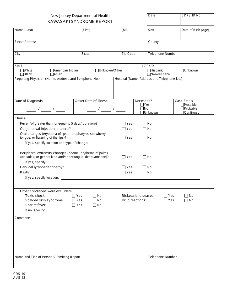 Form CDS-10 - Fill Out, Sign Online and Download Printable PDF, New ...