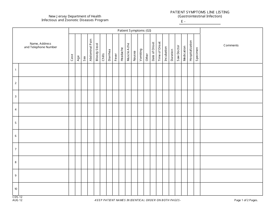 Form CDS-12 - Fill Out, Sign Online and Download Printable PDF, New ...