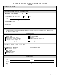 Form CDS-38 Outbreak Report for Child Care, School and Camp Settings - New Jersey, Page 4