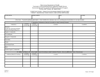 Document preview: Form CEHS-6 (F) Child Care Center - Indoor Environmental Health Assessment - Hazardous Substances and Vapor Intrusion - New Jersey