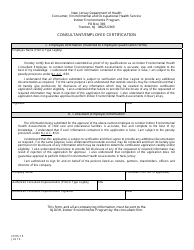 Document preview: Form CEHS-13 Consultant/Employee Certification - New Jersey