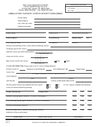 Document preview: Form CES-15 Ambulatory Surgery Center Report Form - New Jersey