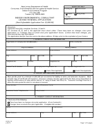 Document preview: Form CEHS-16 Indoor Environmental Consultant License Renewal Application - New Jersey
