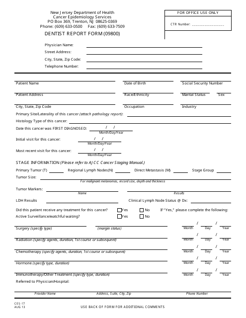 Form CES-17  Printable Pdf