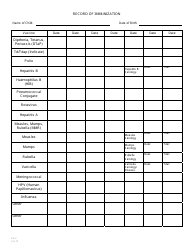 Form CH-2 Child Health Record - New Jersey, Page 2