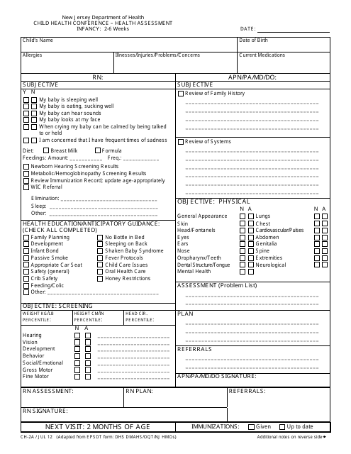 Form CH-2A  Printable Pdf