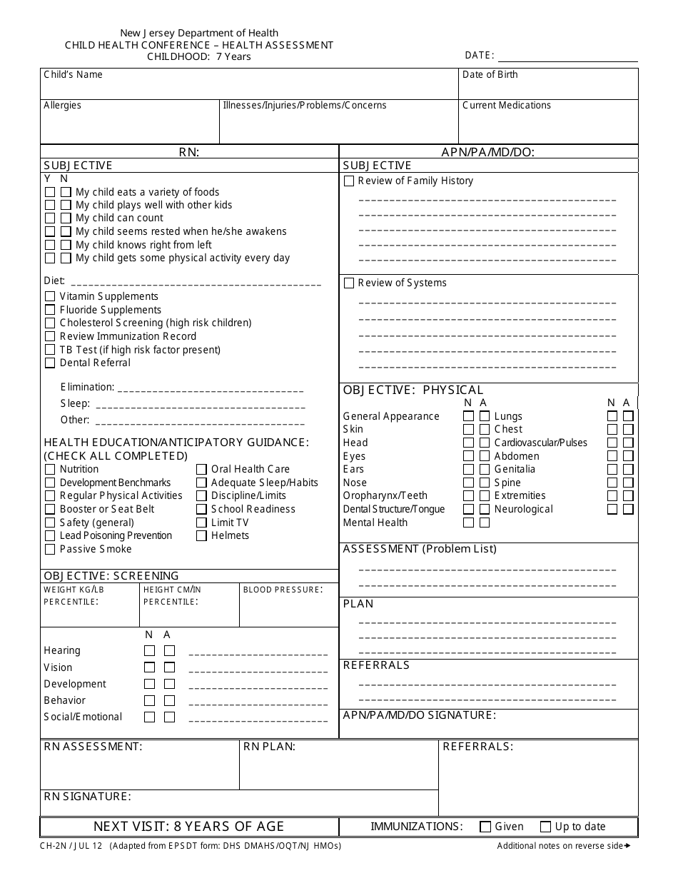 Form CH-2N - Fill Out, Sign Online and Download Printable PDF, New ...