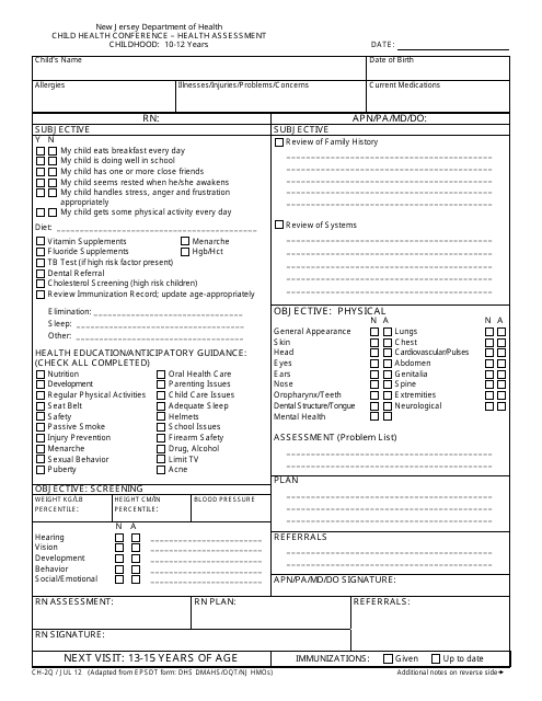 Form CH-2Q  Printable Pdf