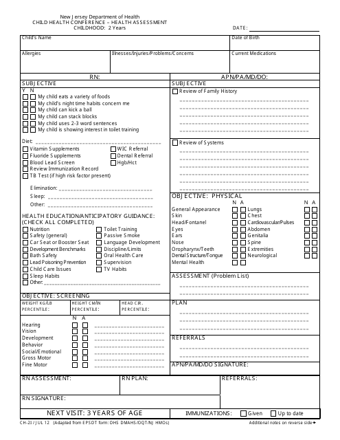 Form CH-2I  Printable Pdf