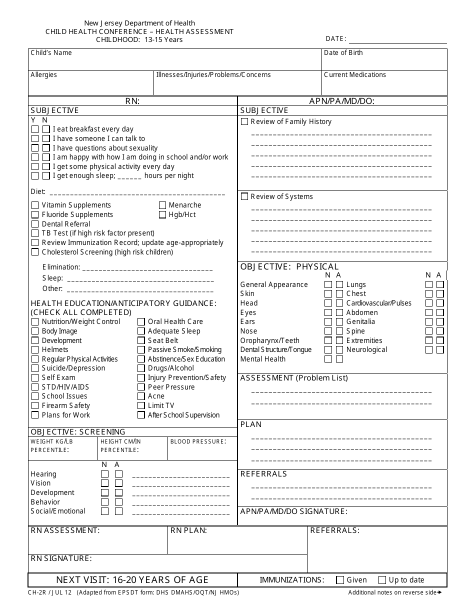 Form CH-2R - Fill Out, Sign Online and Download Printable PDF, New ...