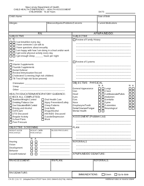 Form CH-2S  Printable Pdf