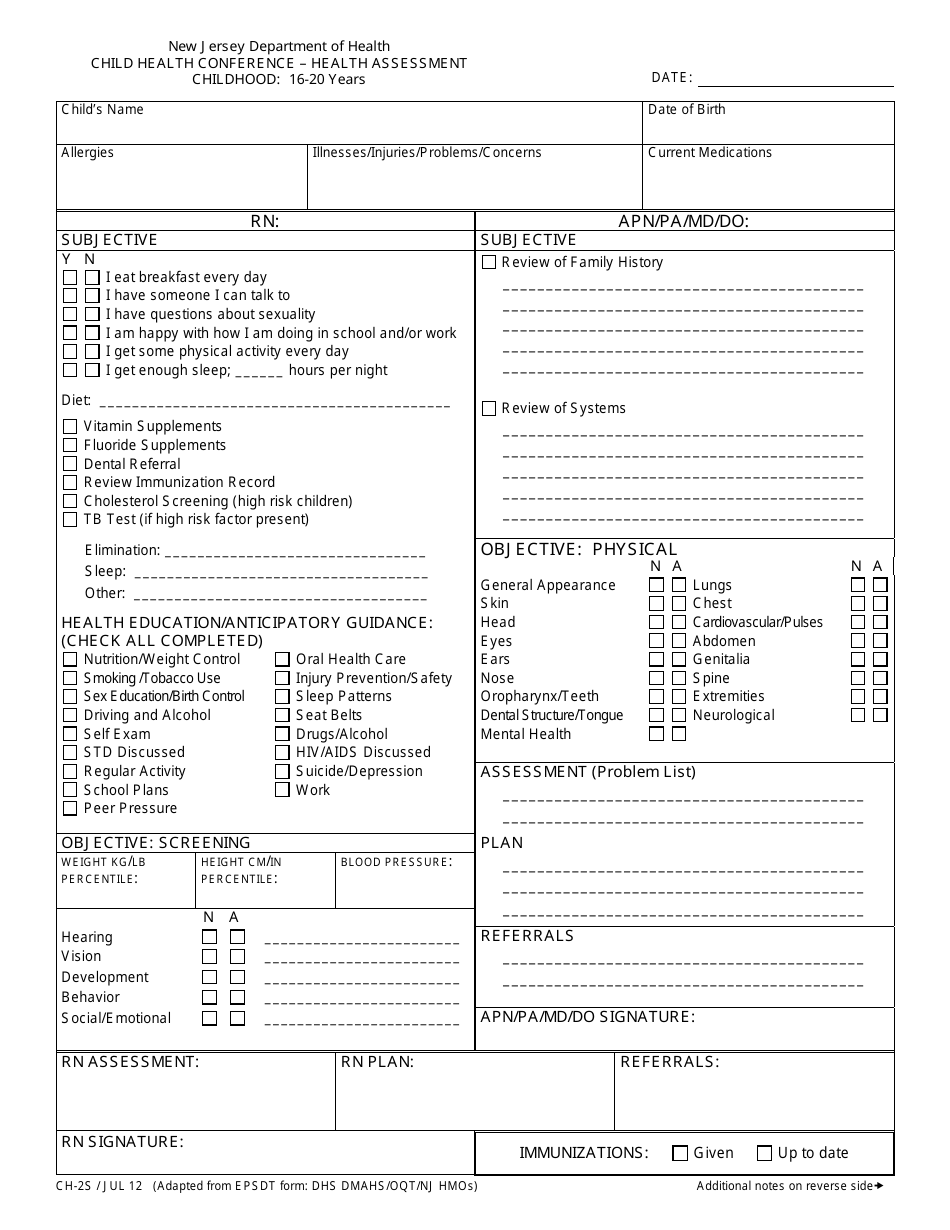 Form CH-2S - Fill Out, Sign Online and Download Printable PDF, New ...