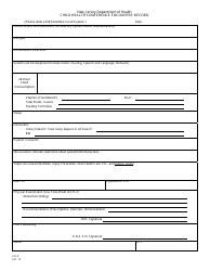 Document preview: Form CH-5 Child Health Conference Encounter Record - New Jersey