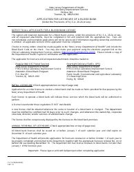 Form CL-16 Application for a Blood Bank License - New Jersey