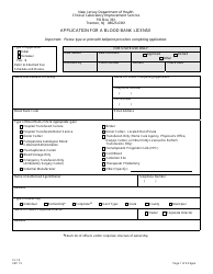 Form CL-16 Application for a Blood Bank License - New Jersey, Page 2