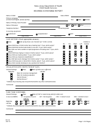 Document preview: Form CH-16 Hearing Screening Report - New Jersey