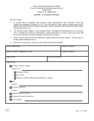 Document preview: Form CL-21 Error / Accident Report - New Jersey