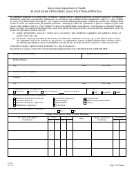 Form CL-40 Blood Bank Personnel Qualification Appraisal - New Jersey