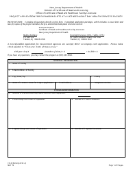 Form CN-8 Project Application for Expansion Slots at a Licensed Adult Day Health Services Facility - New Jersey