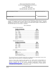Document preview: Form CL-58 Blood Bank License Fee - New Jersey
