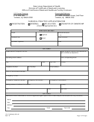 Document preview: Form CN-11 Surgical Practice Application for Registration, Renewal, Relocation, Transfer of Ownership - New Jersey
