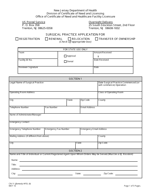 Form CN-11  Printable Pdf