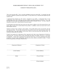 Document preview: Form CT-14 Human Immunodeficiency Virus (HIV) Antibody Test Consent Form (Serology) - New Jersey