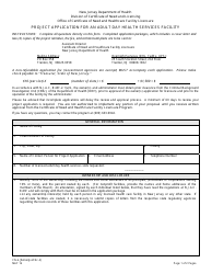 Document preview: Form CN-6 Project Application for an Adult Day Health Services Facility - New Jersey