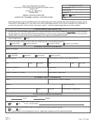 Document preview: Form EHS-4 Initial Application for Asbestos Training Agency Certification - New Jersey