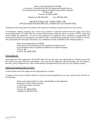 Form EHS-6 Application for Reciprocal Asbestos Accreditation - New Jersey
