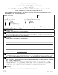 Document preview: Form EHS-38 Lead Training Course Proposal Checklist - New Jersey