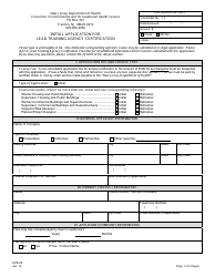 Document preview: Form EHS-28 Initial Application for Lead Training Agency Certification - New Jersey