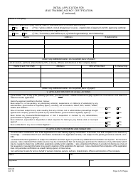Form EHS-28 Initial Application for Lead Training Agency Certification - New Jersey, Page 2