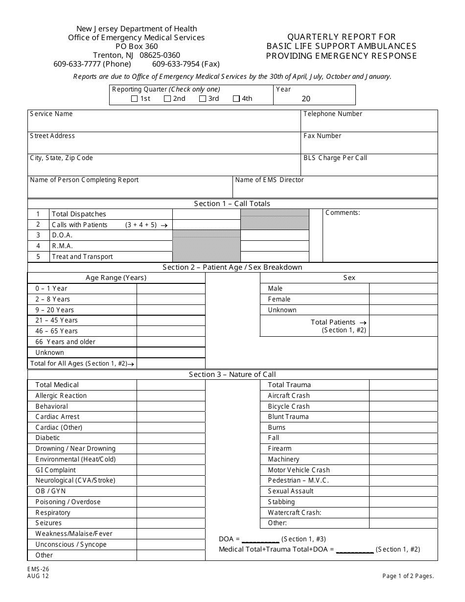 Printable Ems Run Report Template Printable Templates