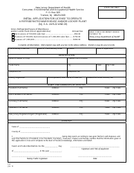 Document preview: Form F-8 Initial Application for License to Operate a Refrigerated Warehouse and/or Locker Plant - New Jersey