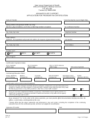 Document preview: Form EMS-60 Advanced Life Support Application for Provider Recertification - New Jersey