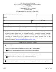 Form FHS-18 Formal Dispute Resolution Request - New Jersey