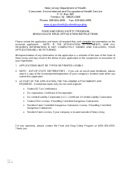 Form F-2 Registration of Drug or Medical Device Manufacturing or Wholesale Drug or Medical Device Business - New Jersey