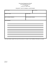 Document preview: Form FHS-22 Request for Technical Assistance - New Jersey