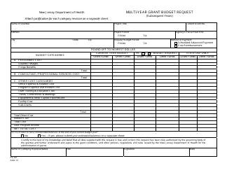 Form FS-20 Multi-Year Grant Budget Request - New Jersey, Page 4