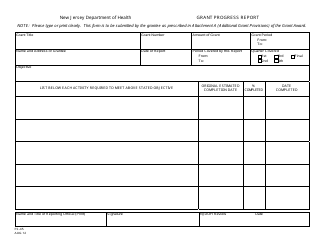 Document preview: Form FS-45 Grant Progress Report - New Jersey