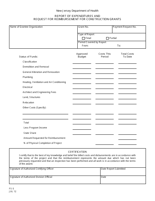 Form FS-5  Printable Pdf