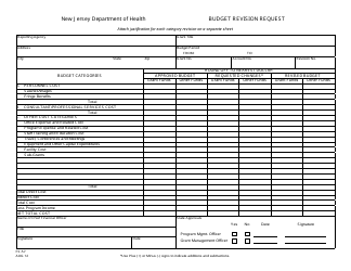 Document preview: Form FS-57 Budget Revision Request - New Jersey
