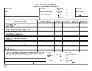 Document preview: Form FS-20A Report of Grant Expenditures - New Jersey