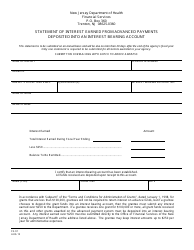 Document preview: Form FS-91 Statement of Interest Earned From Advance Payments Deposited Into an Interest Bearing Account - New Jersey