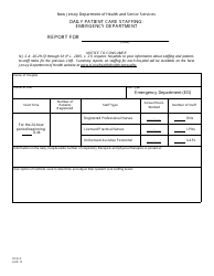 Document preview: Form HCQ-4 Daily Patient Care Staffing: Emergency Department - New Jersey